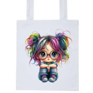Colourful Hair Girl Tote Bag