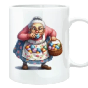 Funny Easter Granny Mug – Chocolate Egg Thief