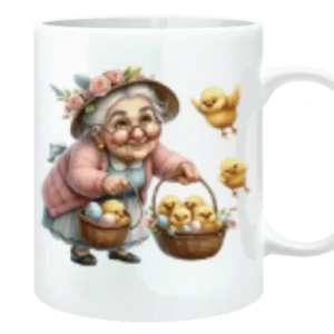Funny Easter Granny with Chicks