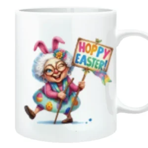 Granny Holding Happy Easter Sign Mug